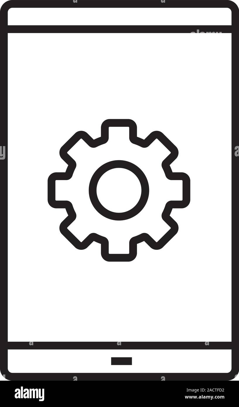 Smartphone settings linear icon. Thin line illustration. Preferences ...