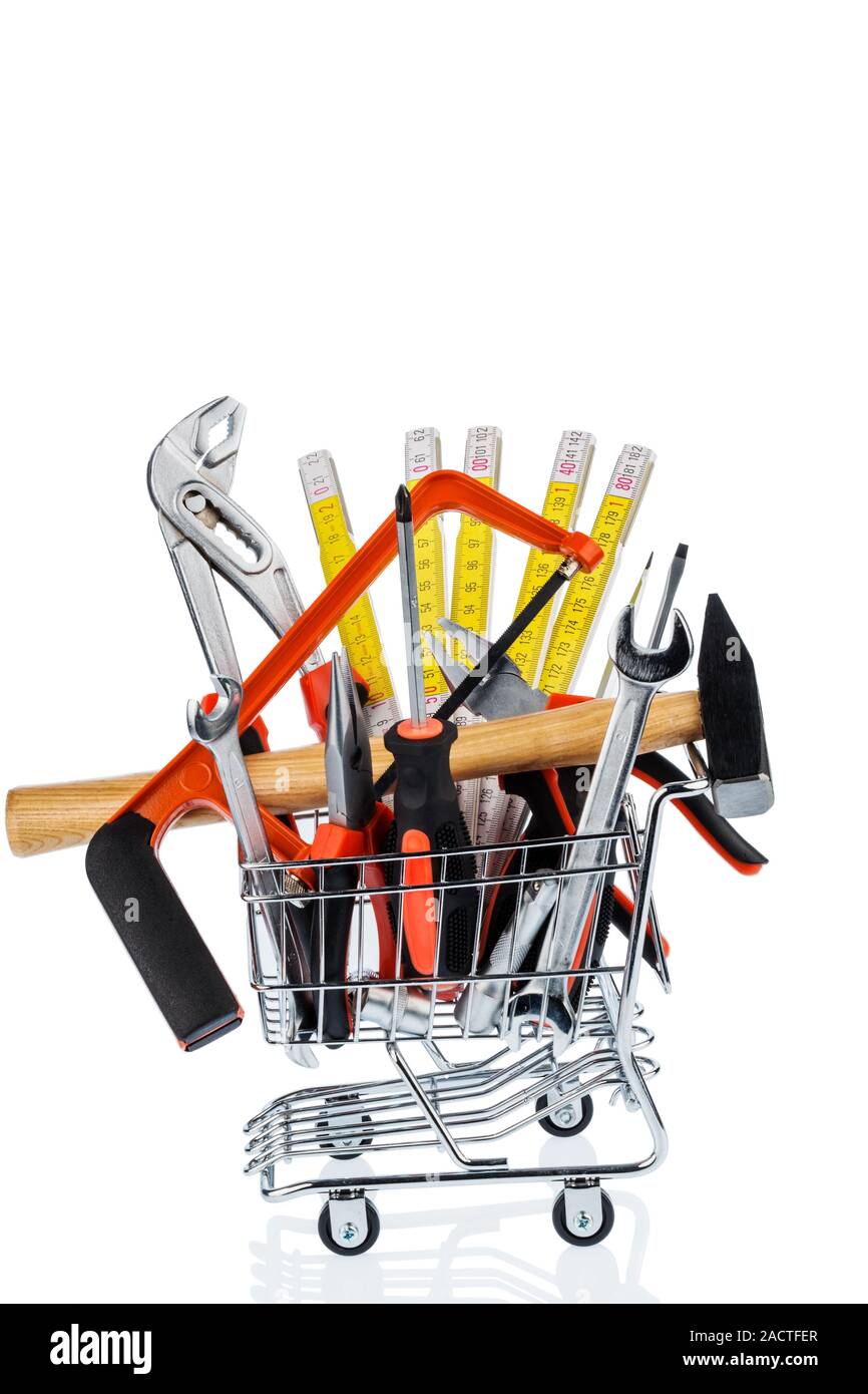 Tool in a shopping cart Stock Photo