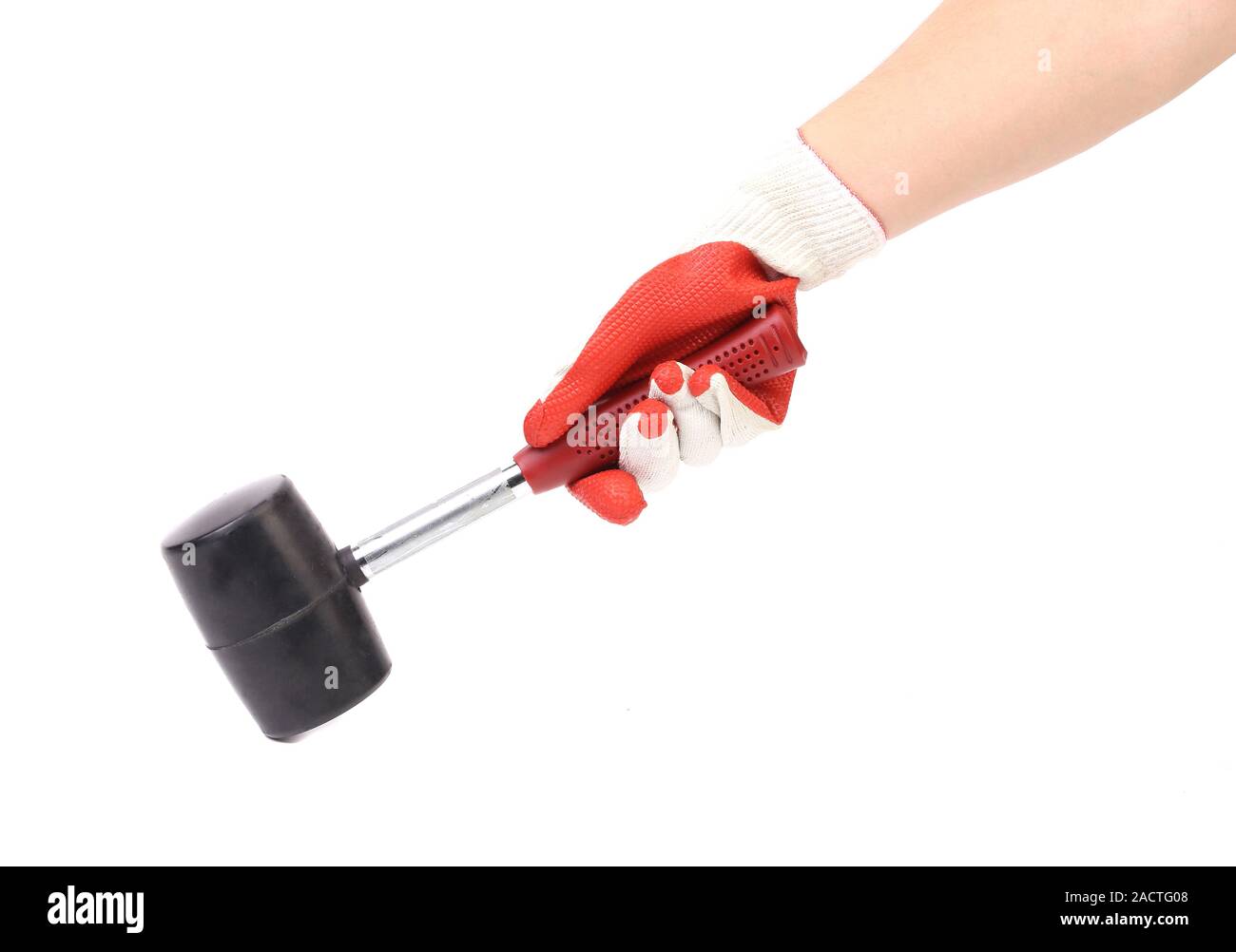 Hand holding hammer. Stock Photo