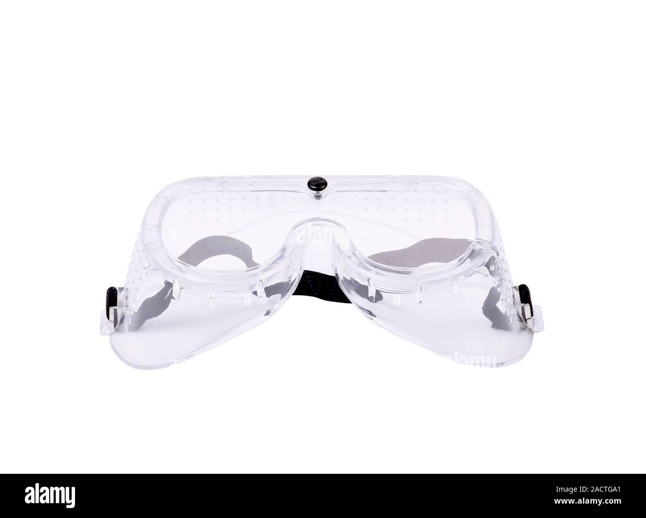 Clear safety glasses with black strap Stock Photo Alamy