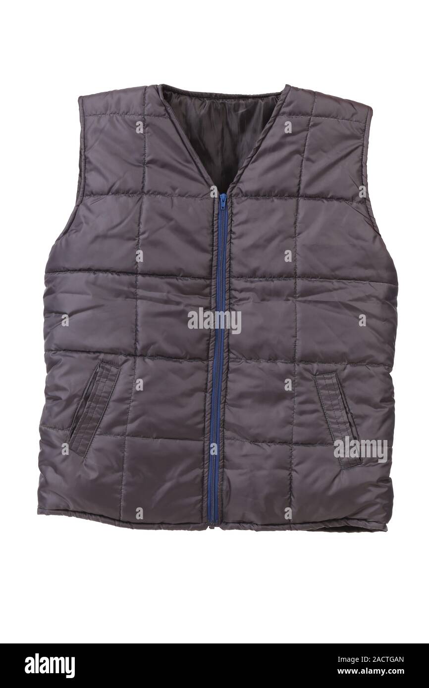 Gray working winter vest. Stock Photo