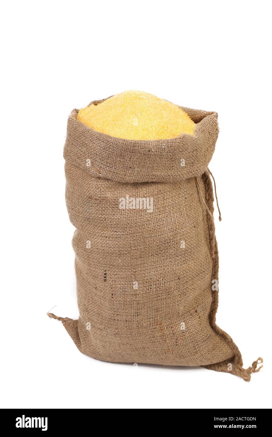 Sack with corn flour Stock Photo Alamy
