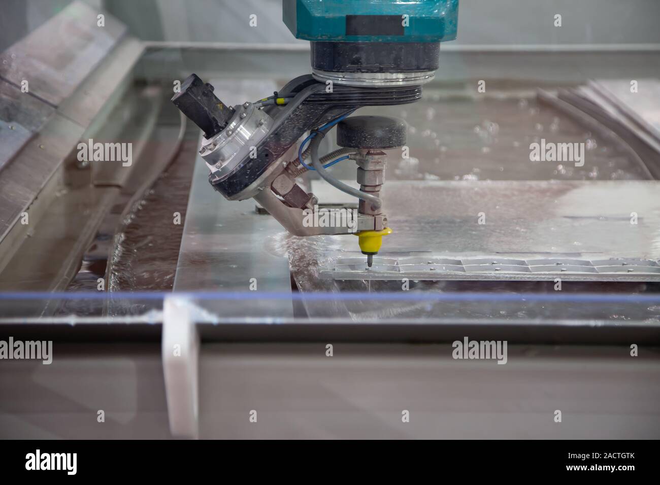 Modern industry CNC Abrasive water jet cutting machine Stock Photo Alamy