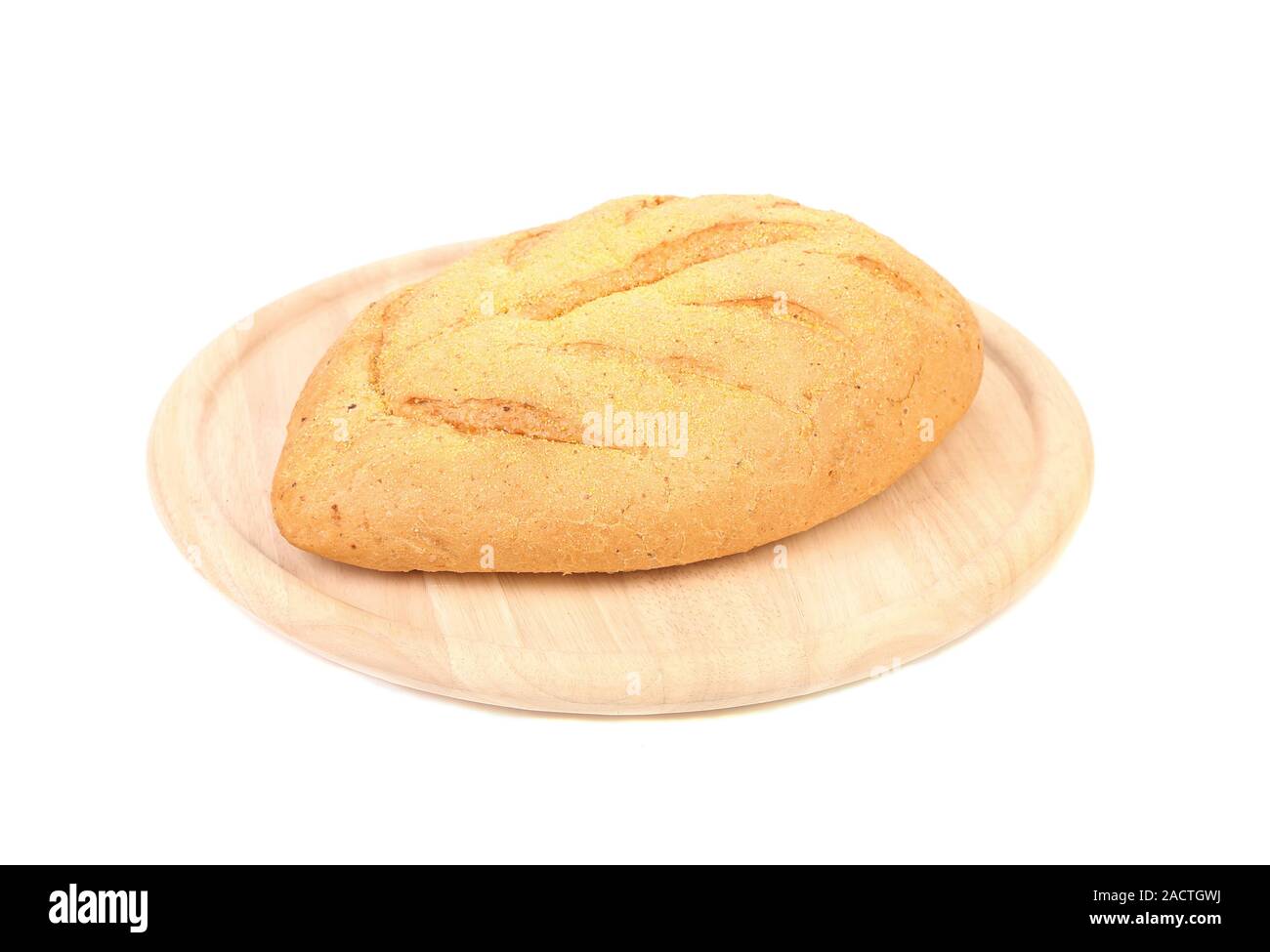 White bread on a wooden tray Stock Photo - Alamy
