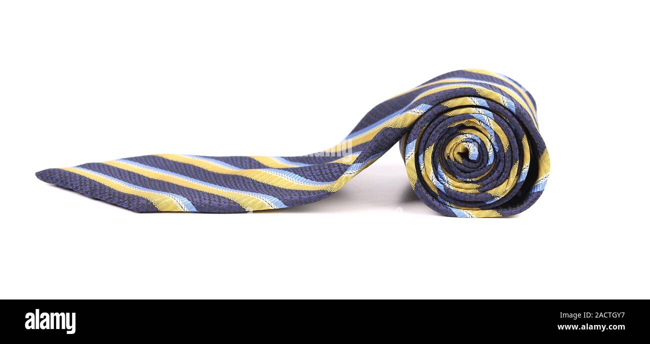 Rolled up stripy necktie Stock Photo