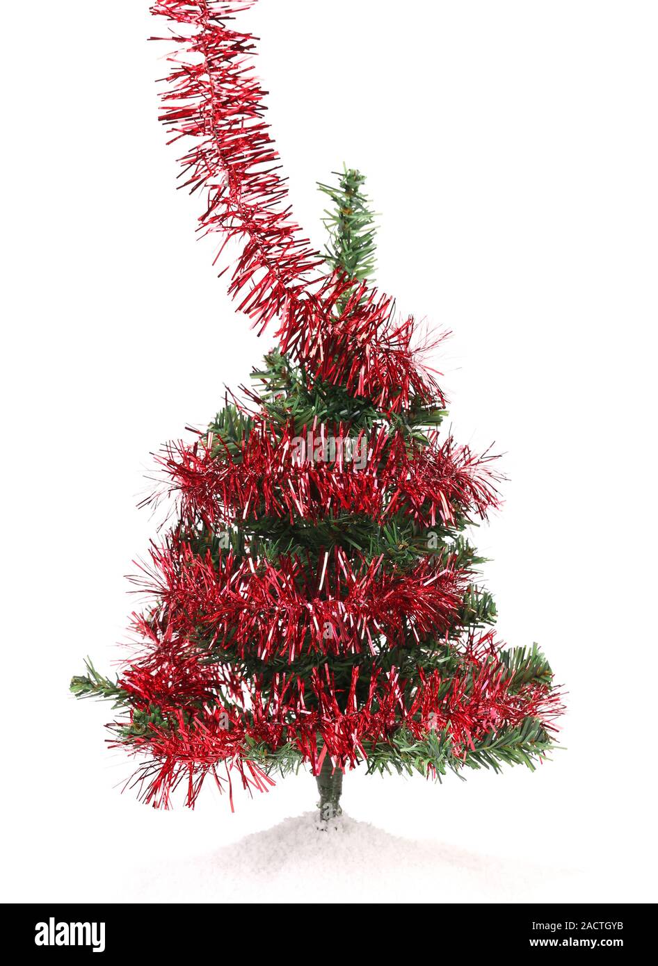 Christmas tree wrapped in tinsel Stock Photo Alamy