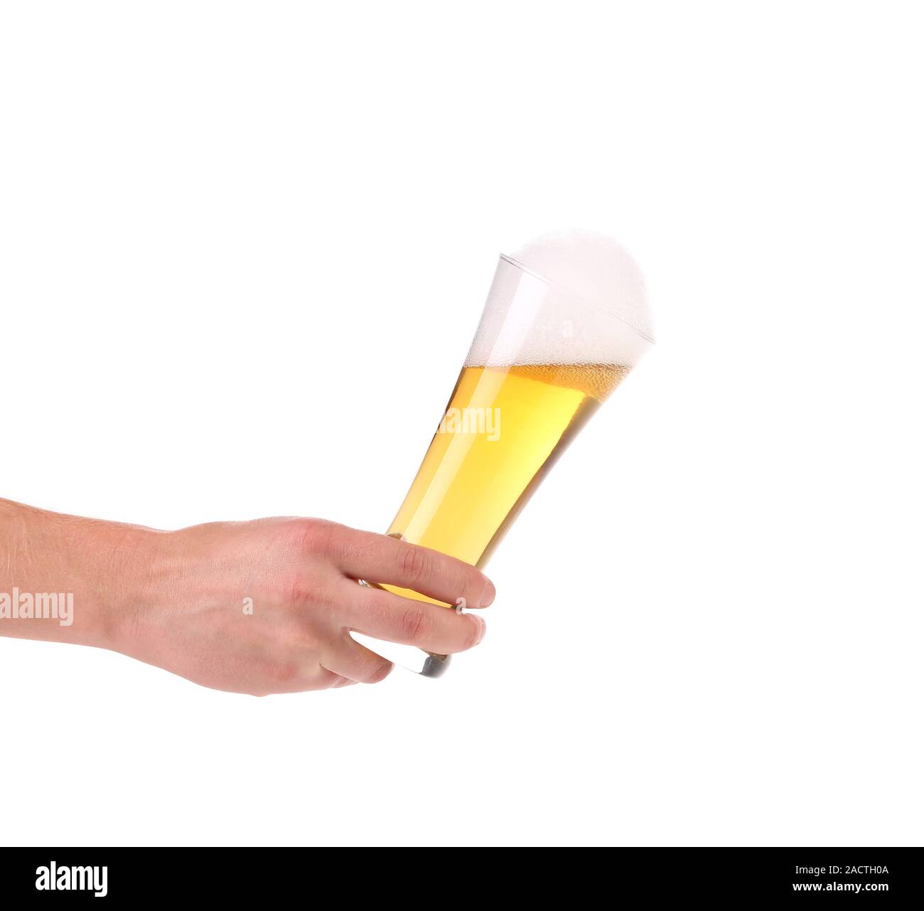 Full beer glass in hand Stock Photo Alamy
