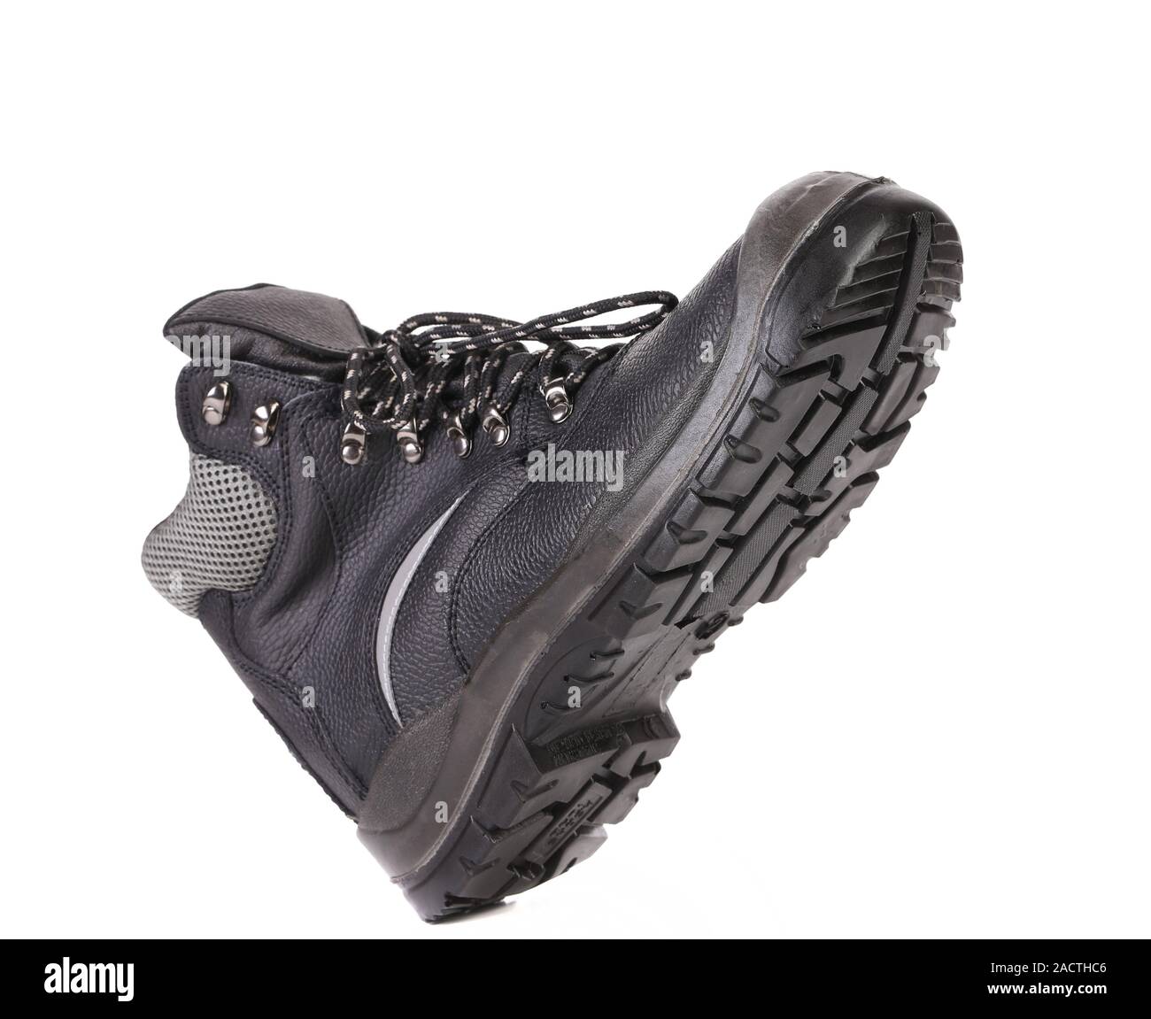 Black man's boot with gray bar Stock Photo Alamy