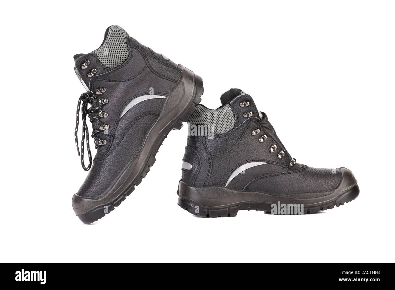 Black man's boots with gray bar Stock Photo Alamy