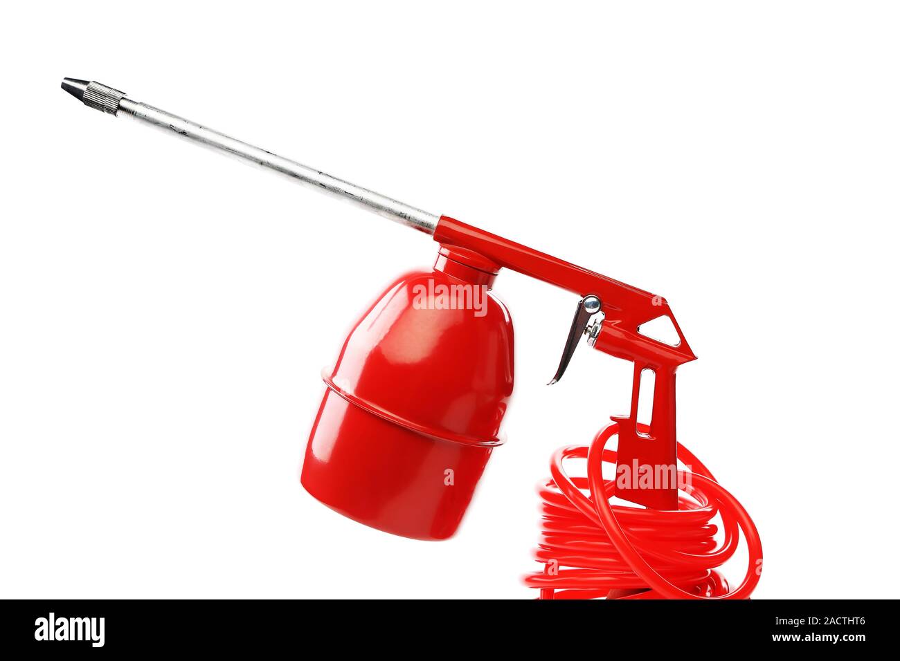 Red spray gun. Stock Photo