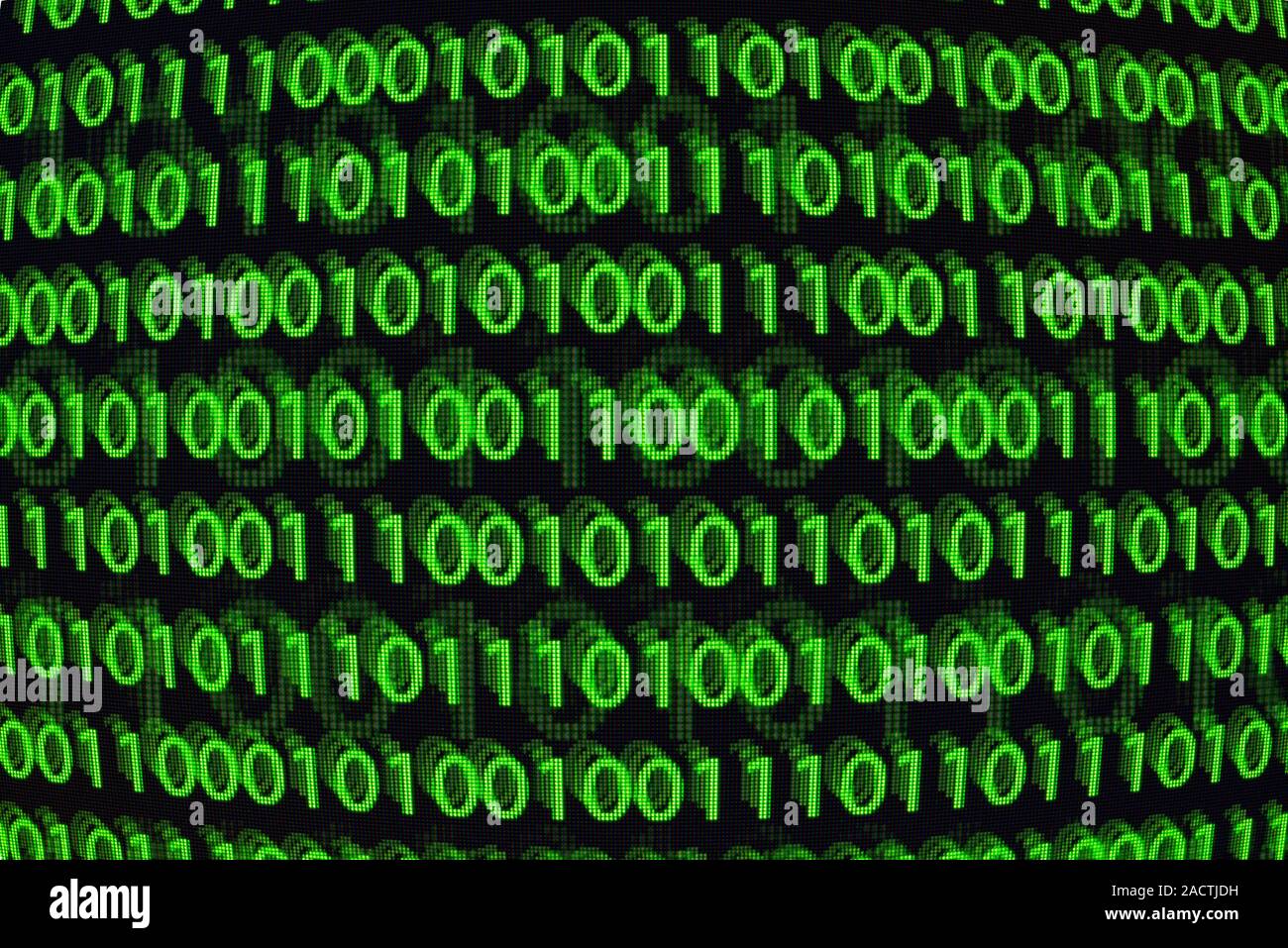 Binary code, conceptual image. Computers process their calculations ...