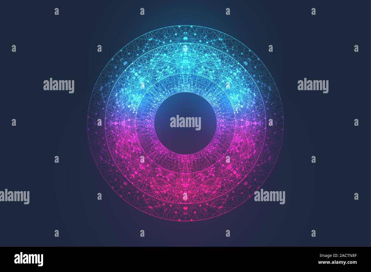 Quantum computer technology concept. Deep learning artificial ...