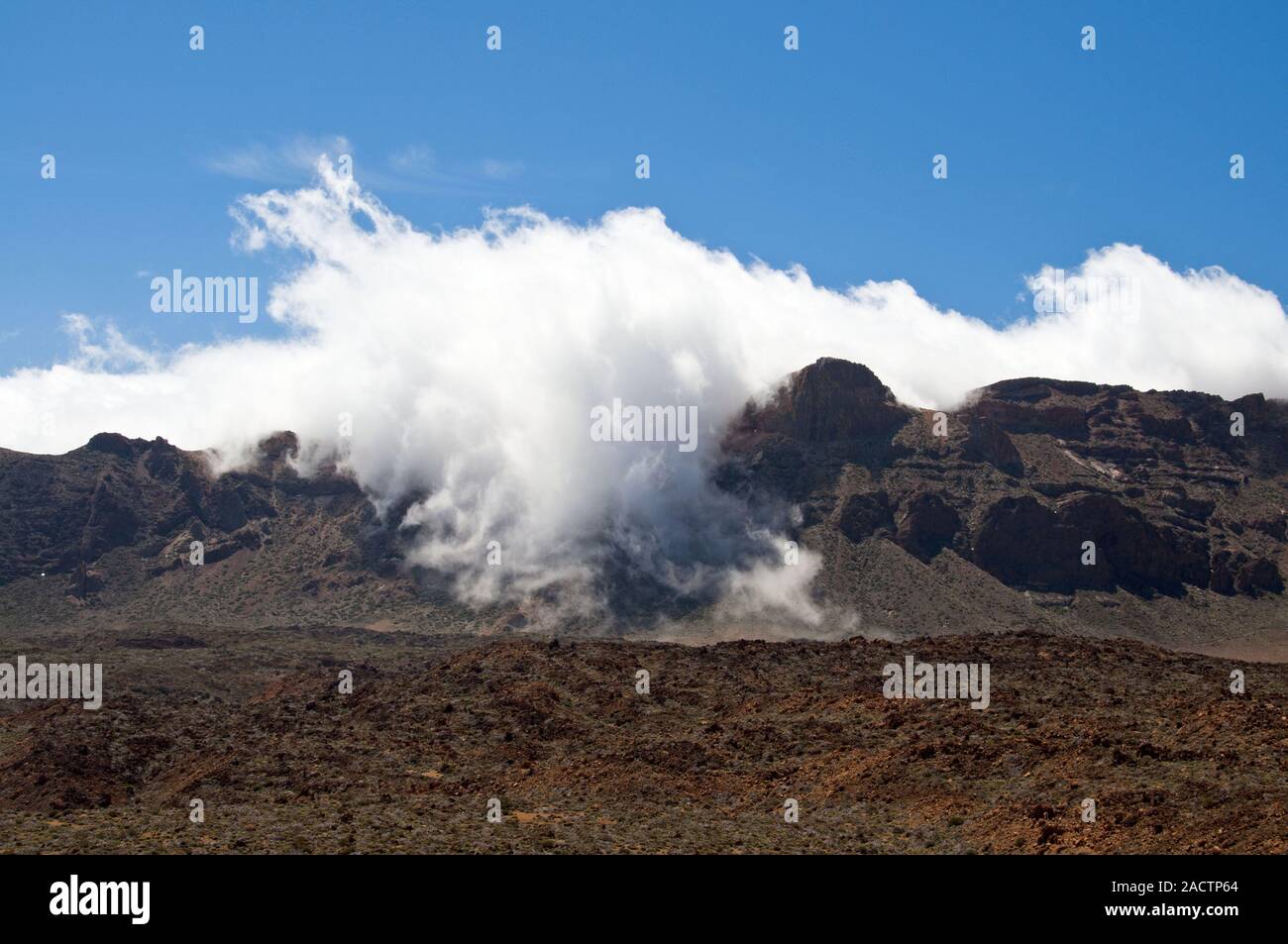 Passat clouds in the Parque Nacional de Las Canadas del Teide, Tenerife, Canary Islands, Spain, Europe Stock Photo