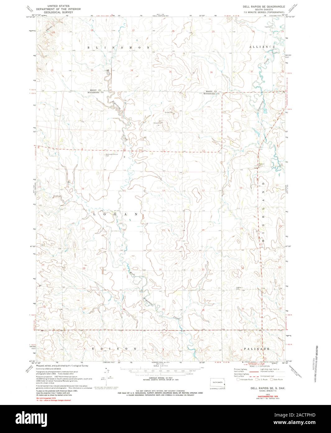 Map of dell rapids hires stock photography and images Alamy