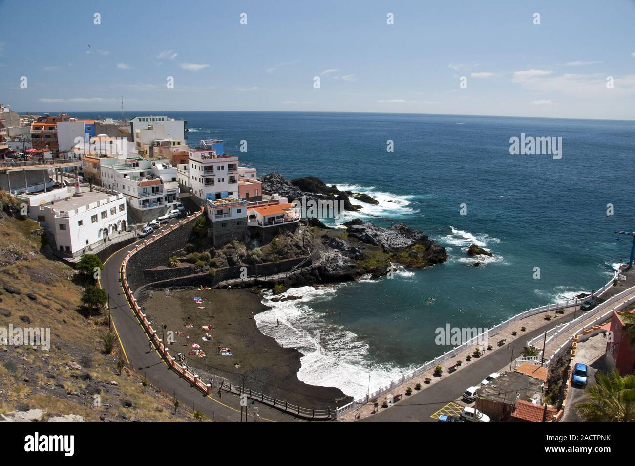Playa Chica in Puerto de Santiago, Los Gigantes, Teneriffa, Kanarische Inseln, Spanien, Europe Stock Photo