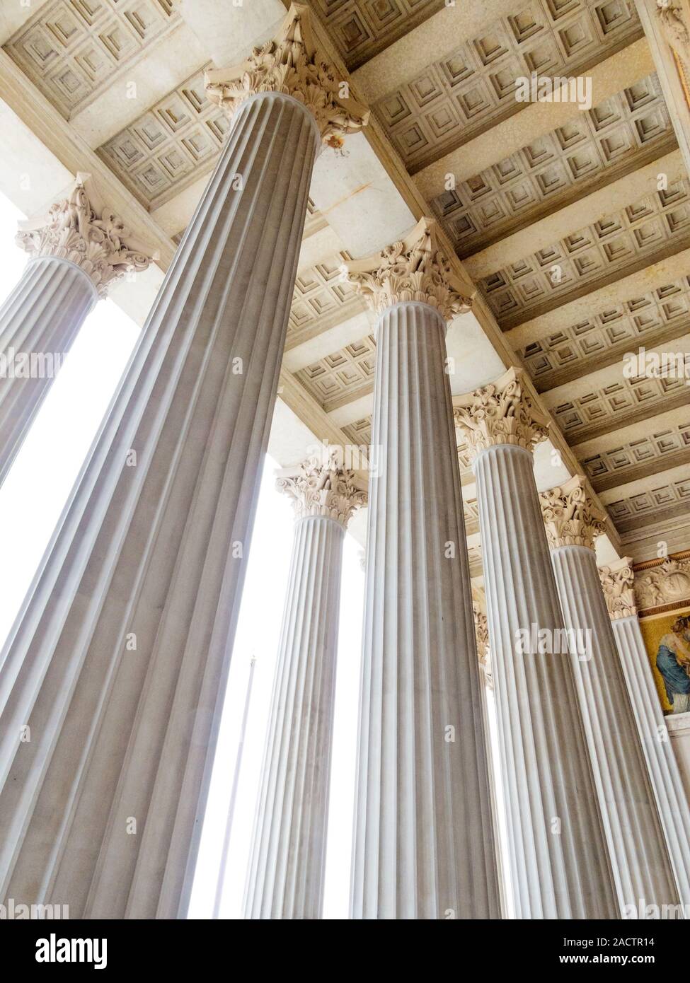 Pillars at the Parliament in Vienna Stock Photo