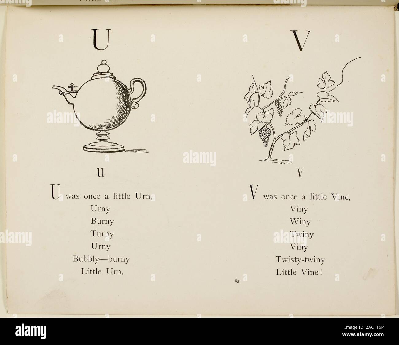Urn and vine Illustrations and verse from Nonsense Alphabets by Edward