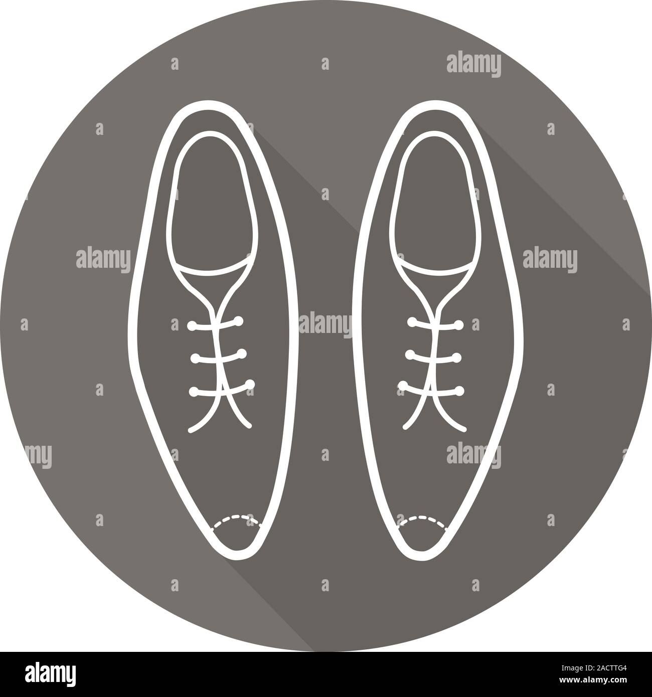 Men's shoes flat linear long shadow icon. Vector line symbol Stock Vector