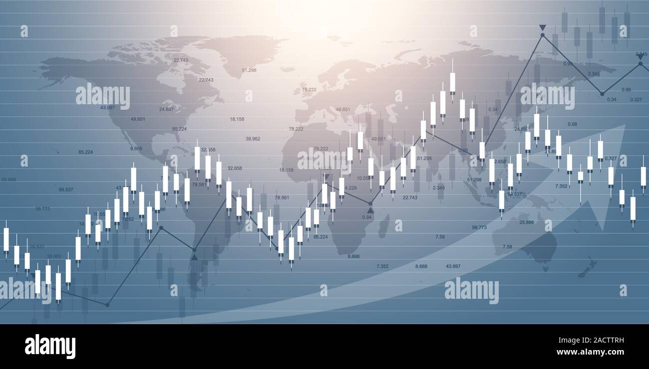 Stock market graph or forex trading chart for business and financial