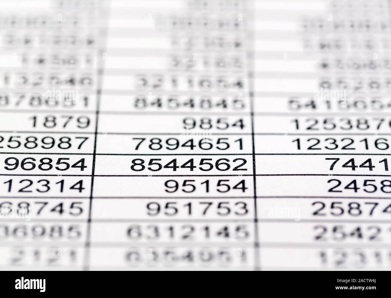 Statistics and Tables Stock Photo