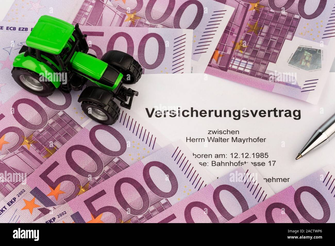 Tractor Insurance Insurance contract for new tractor Stock Photo - Alamy
