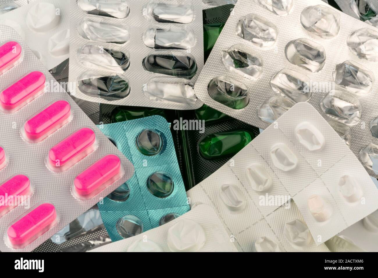 Tablets in blister packs Stock Photo