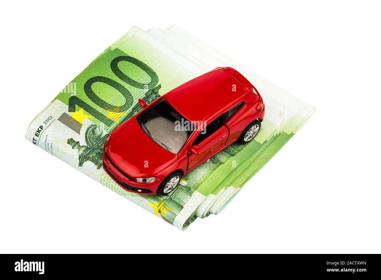 Car on euro notes Stock Photo