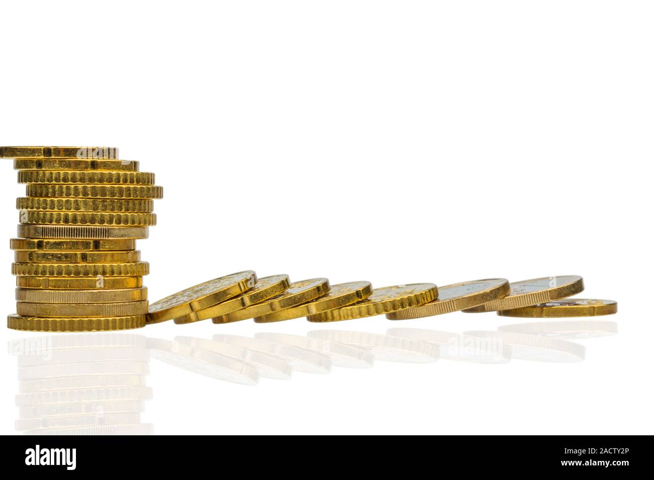 Coins, Stacked and Horizontal Stock Photo - Alamy