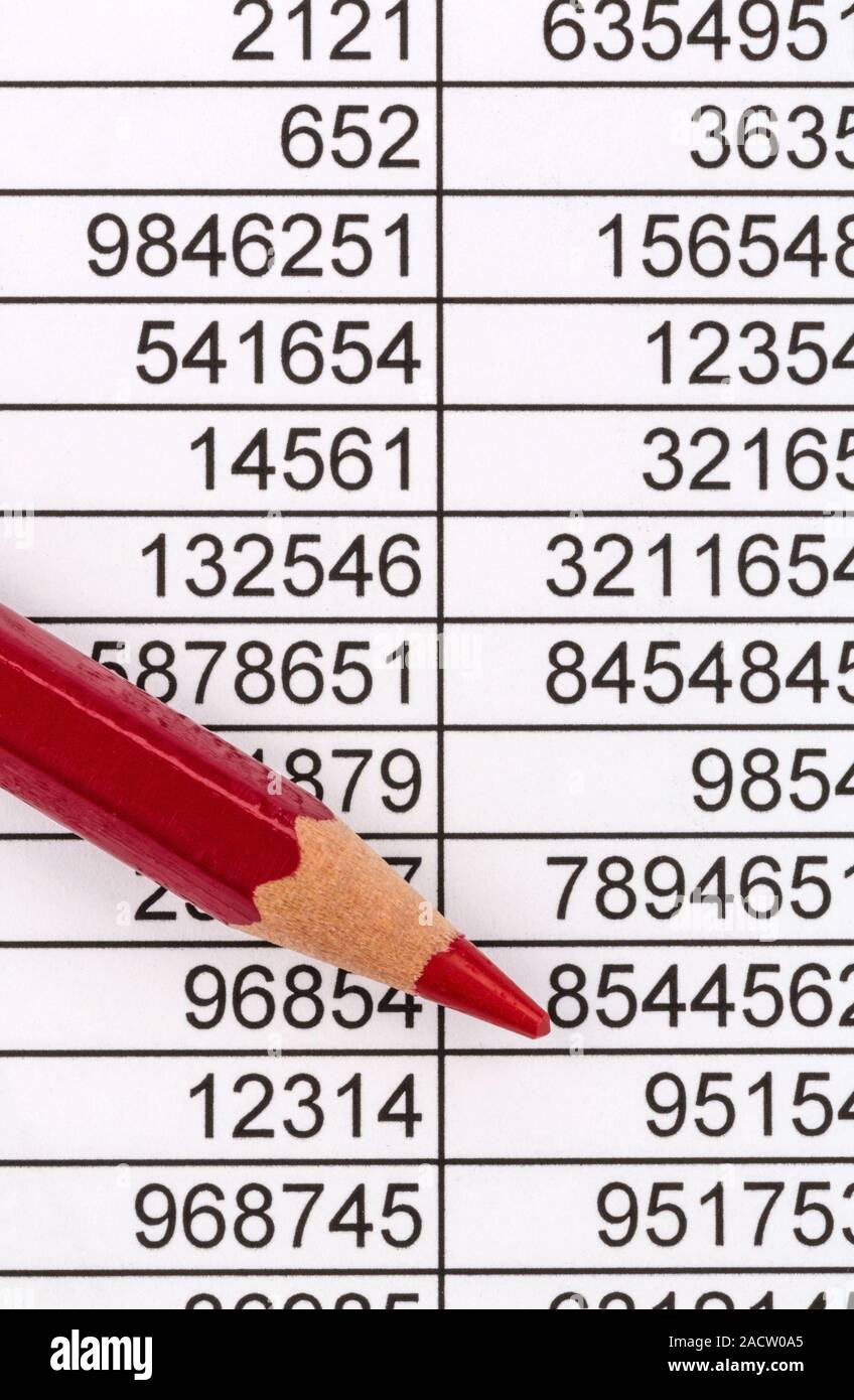 Statistics and Tables Stock Photo - Alamy