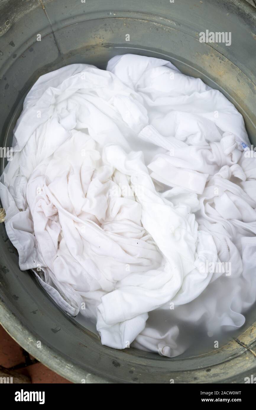 Soaked hand wash in a tub Stock Photo Alamy