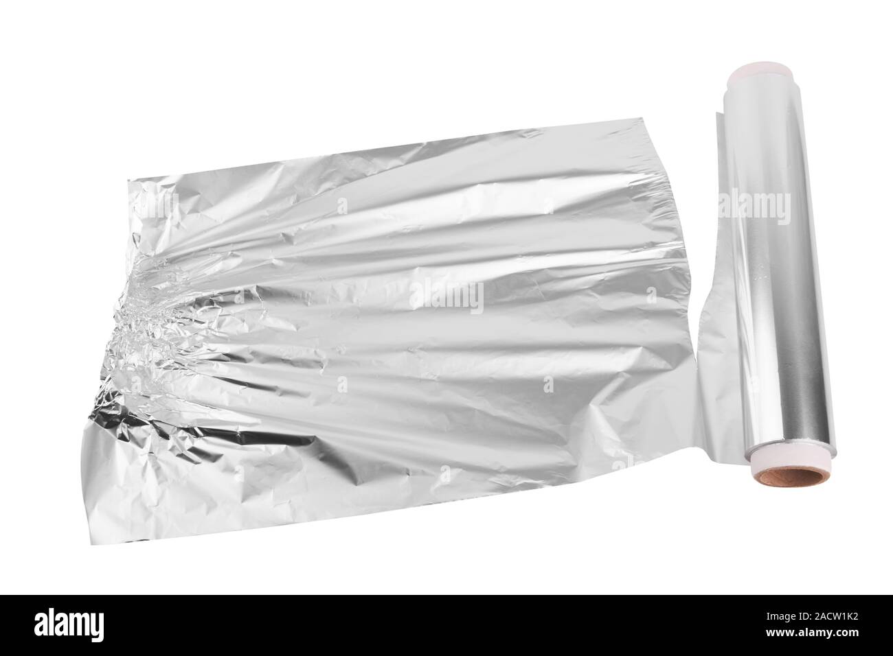close up of an aluminum foil on white background Stock Photo