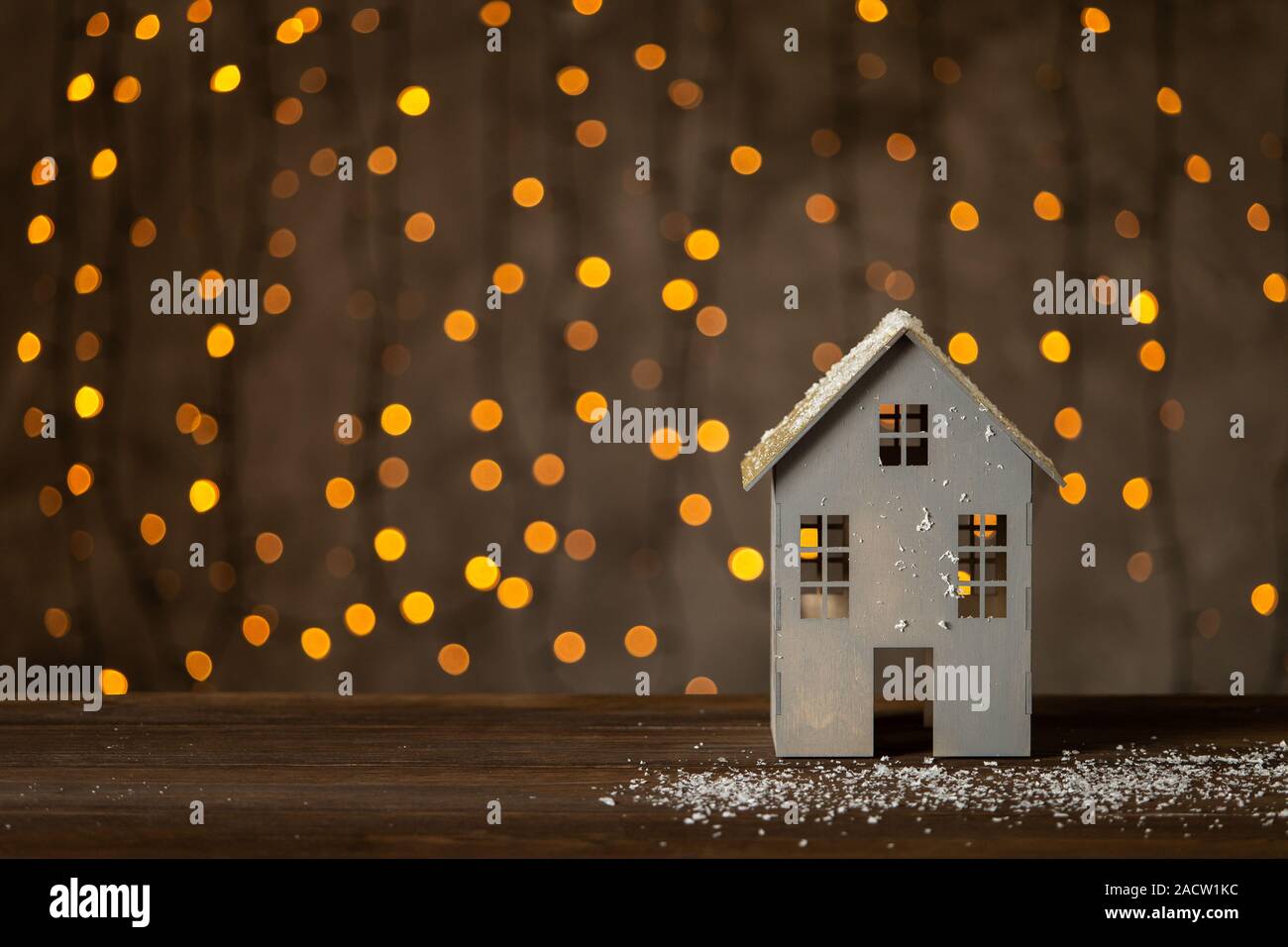 Christmas Decoration Plastic Snowflakes On Wood Background Stock