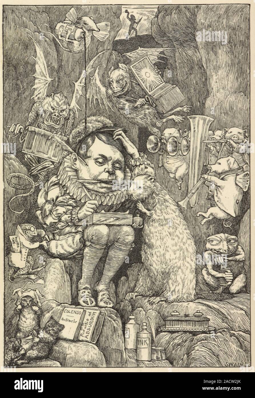 From Fit the Fifth: The Beaver's Lesson, The Butcher and Beaver hear the song of the Jubjub bird, and this causes the Butcher to be reminded of his ch Stock Photo