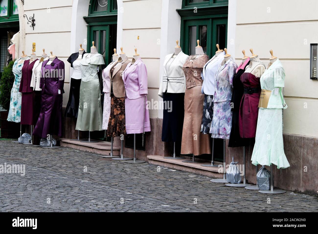 Garments of a boutique Stock Photo