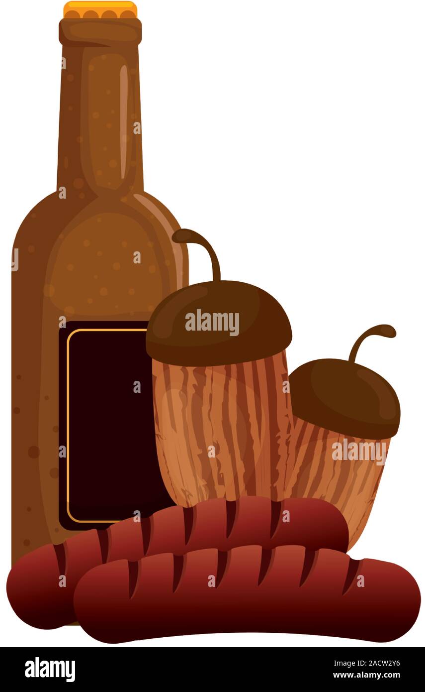Oktoberfest beer and sausage vector design Stock Vector Image & Art - Alamy