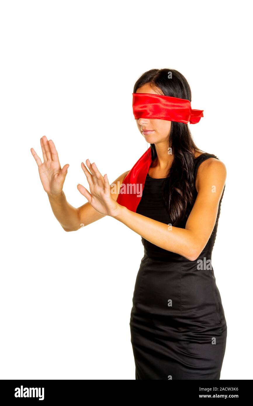 Blindfolded and lost stock photo. Image of problem, female - 67436338