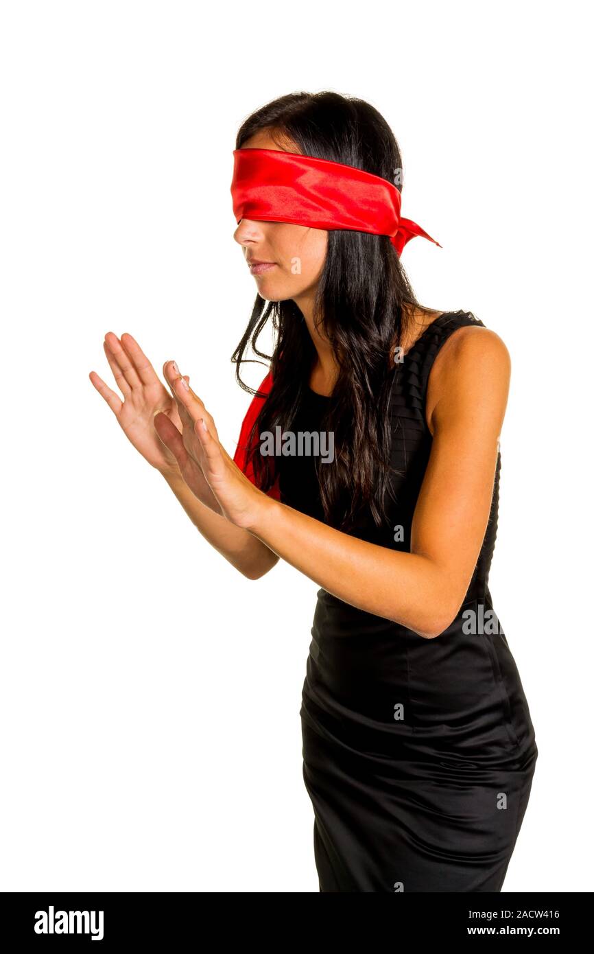 A Blindfolded Woman with Her Hands on Her Face · Free Stock Photo