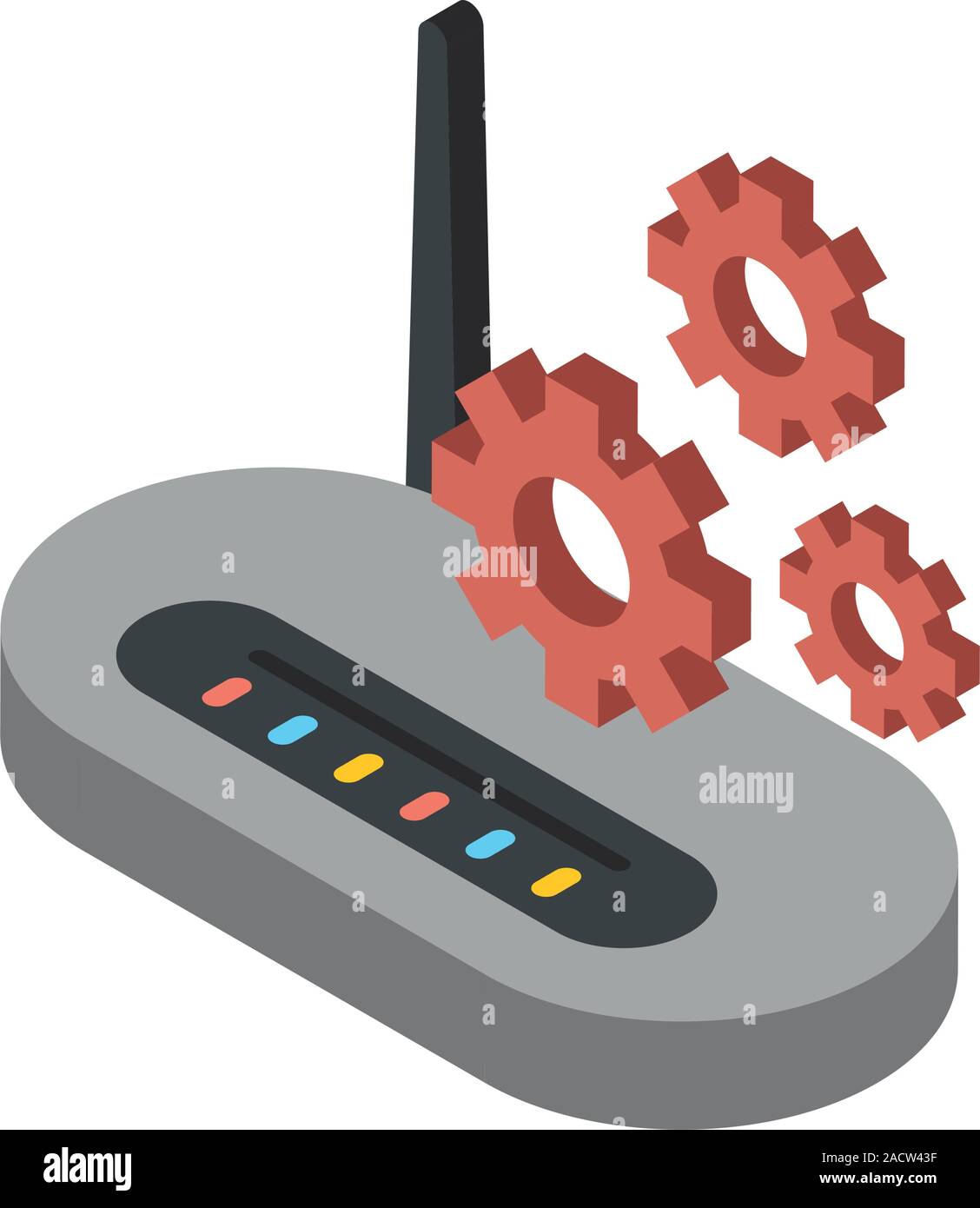 router wifi device with gears settings Stock Vector Image & Art Alamy