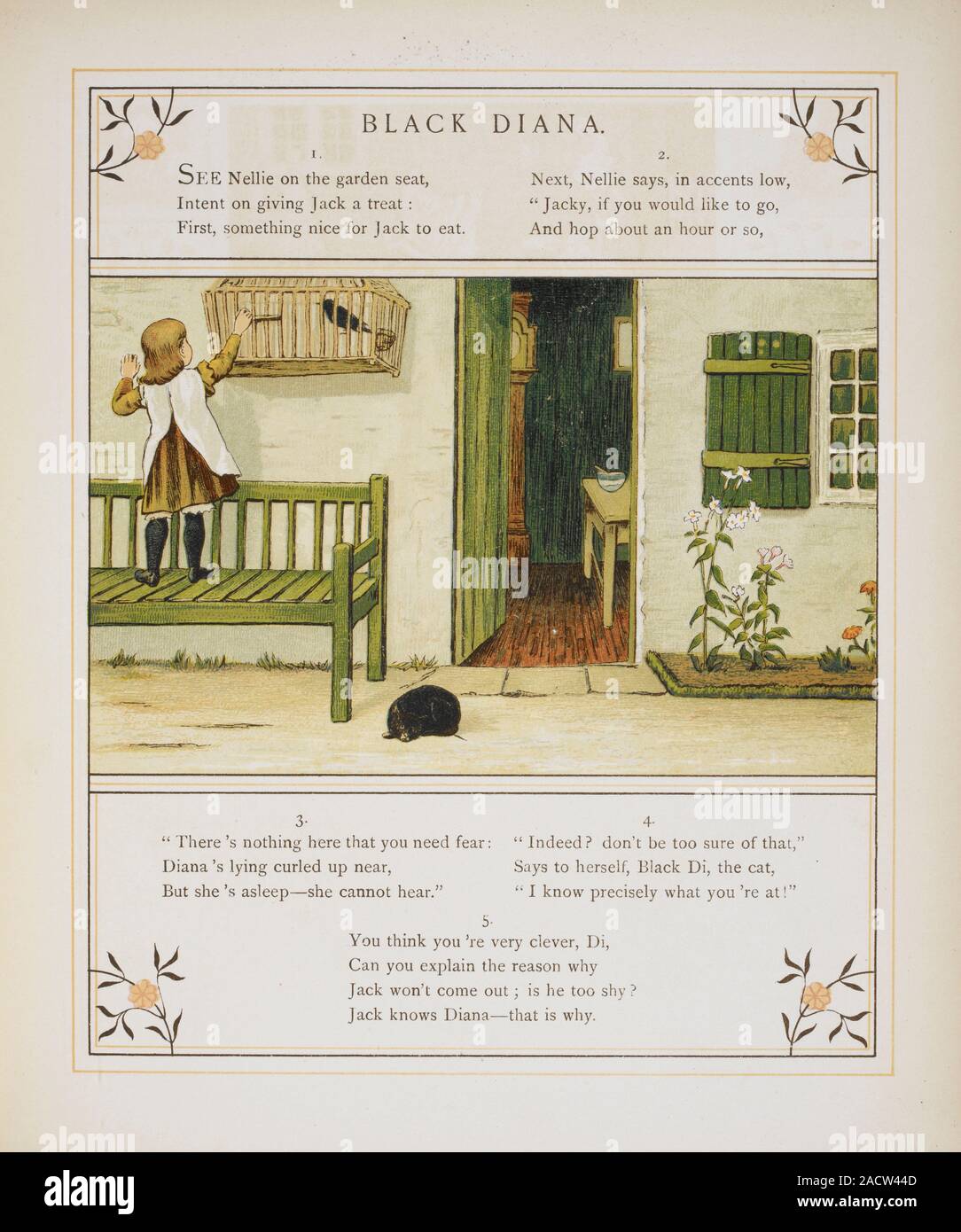 Black Diana. Colour illustration and text from 'At Home', Image taken ...