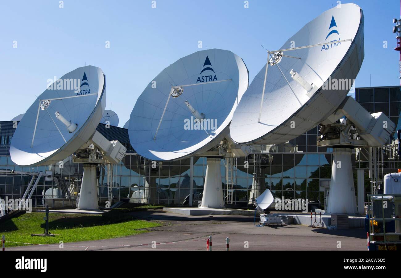 Satellite earth station at Betzdorf, Luxembourg, HQ of SES-Astra Stock  Photo - Alamy
