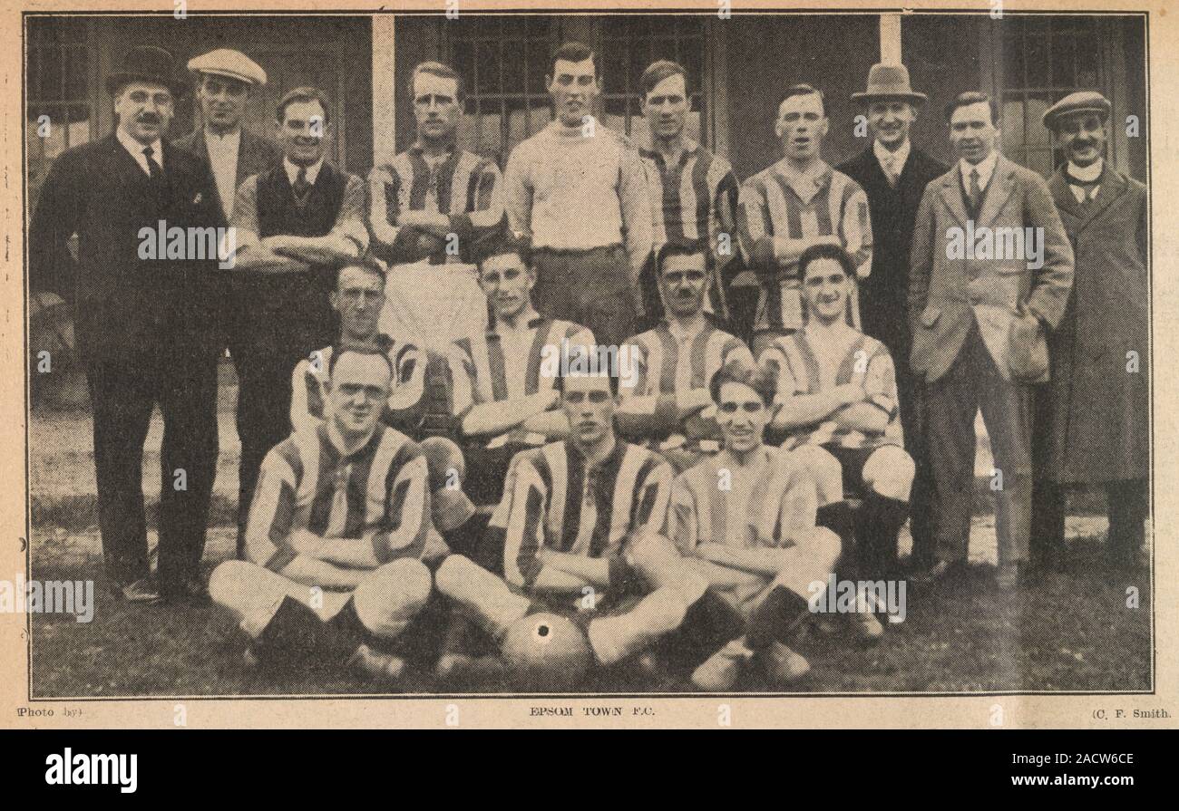 Epsom Town Football Club. Photograph of players and staff Stock Photo