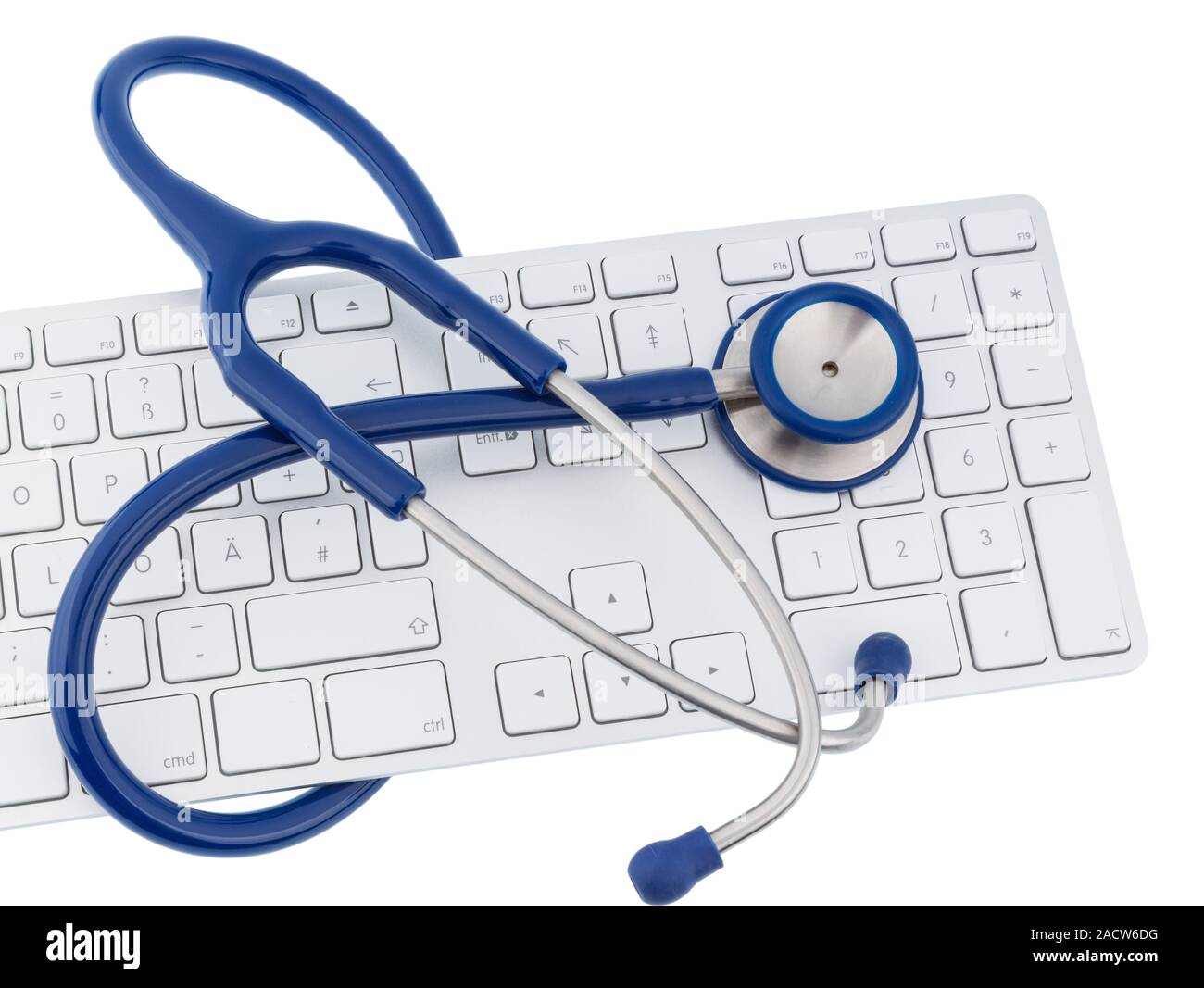 Stethoscope and keyboard of a computer Stock Photo