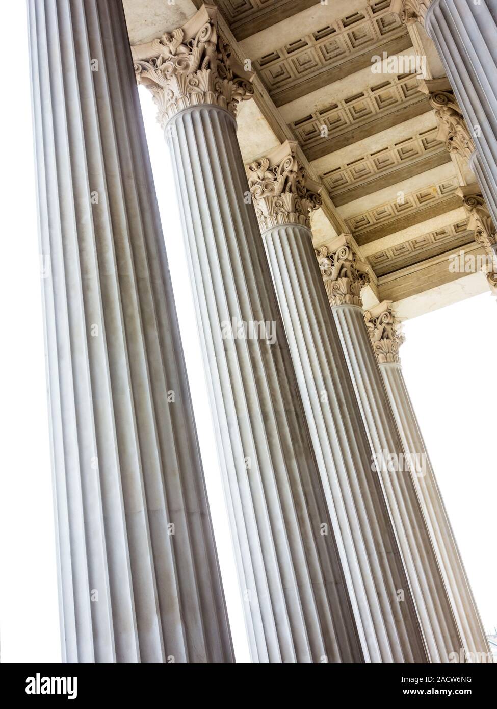 Pillars at the Parliament in Vienna Stock Photo