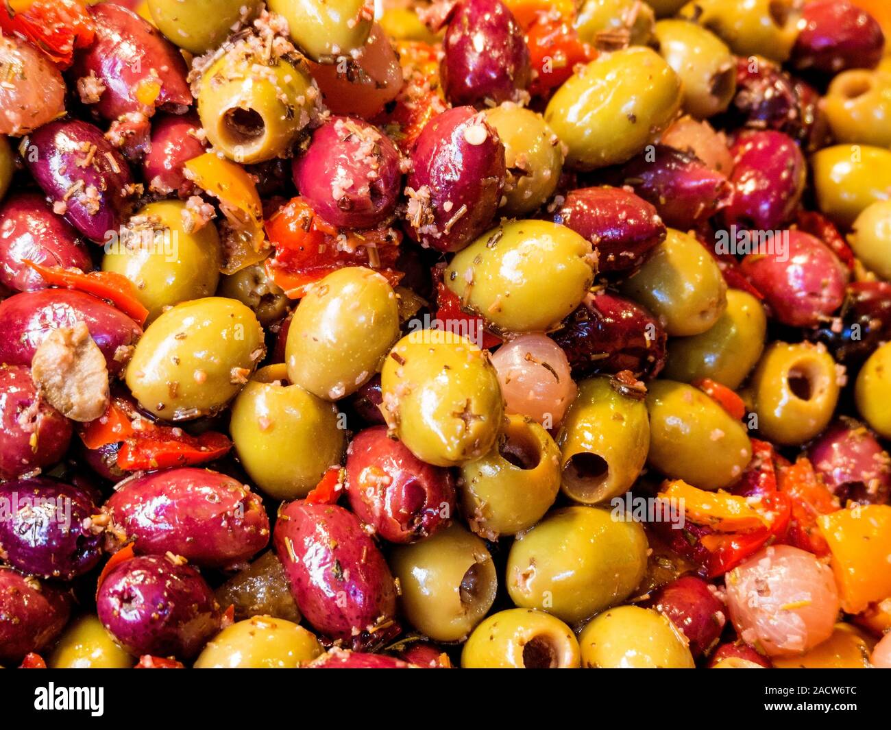 Variety of olives Stock Photo