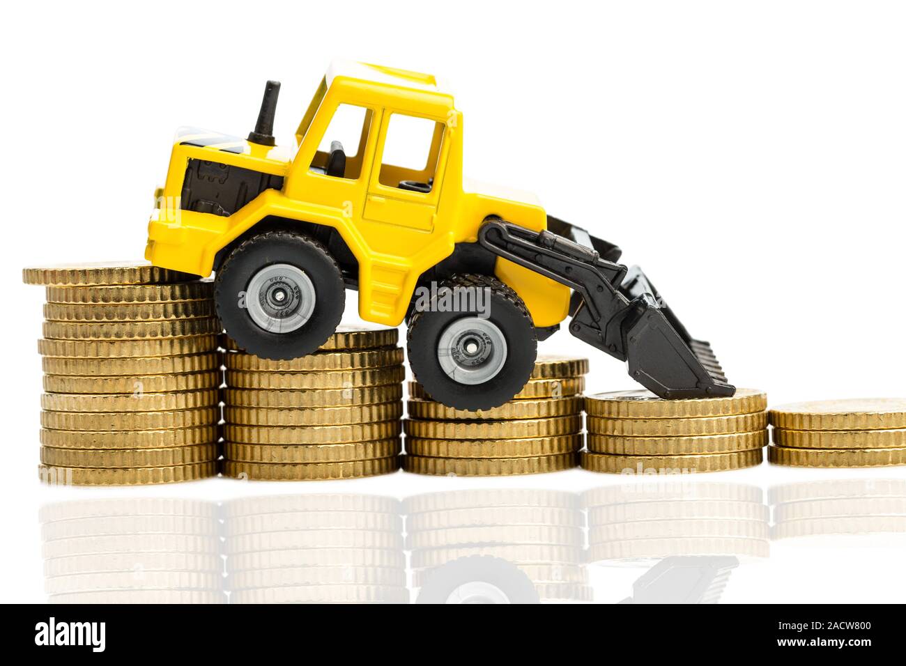 Falling earnings in the construction industry Stock Photo