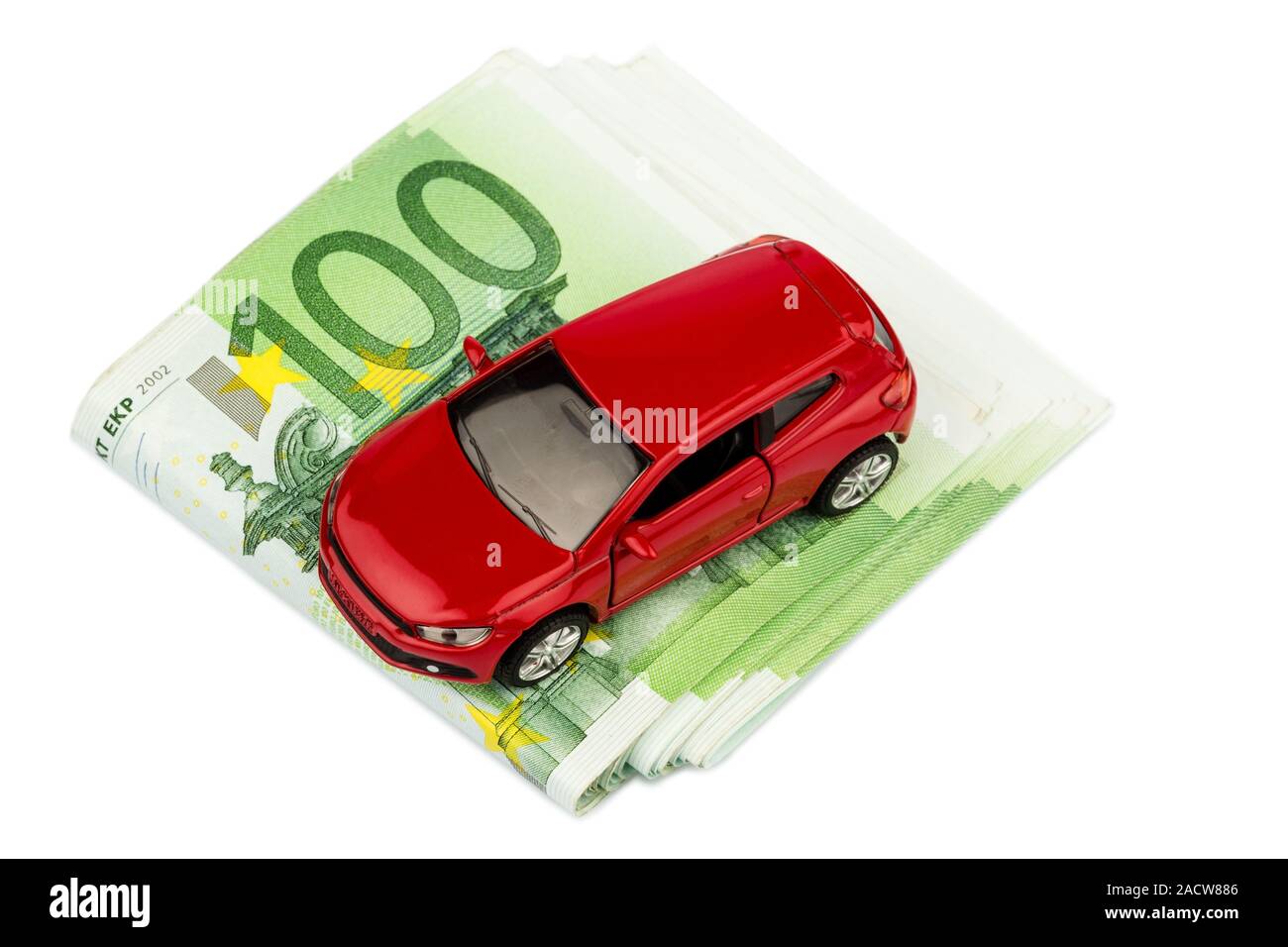Car on euro notes Stock Photo
