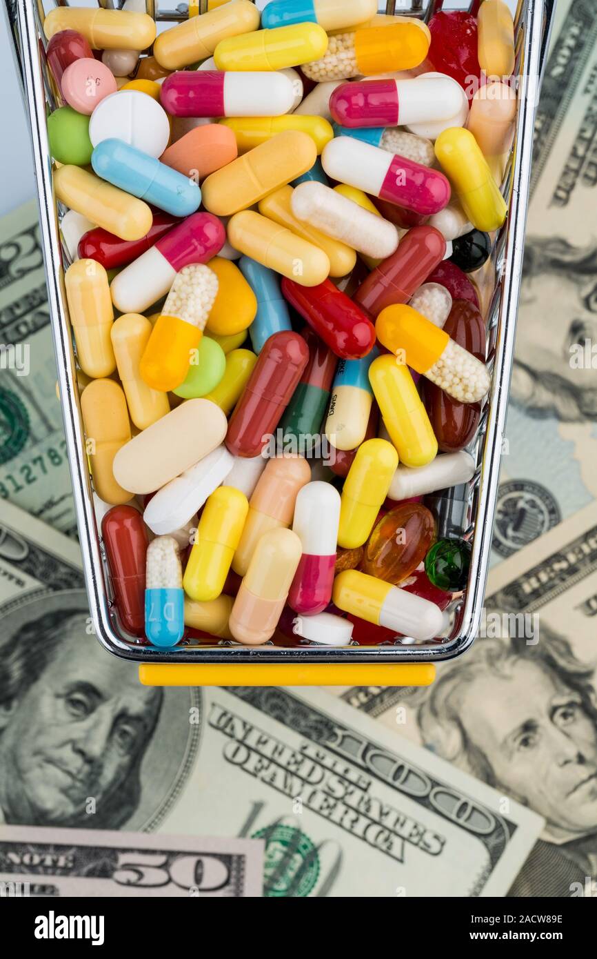 Tablets, Shopping Cart, Dollars Stock Photo