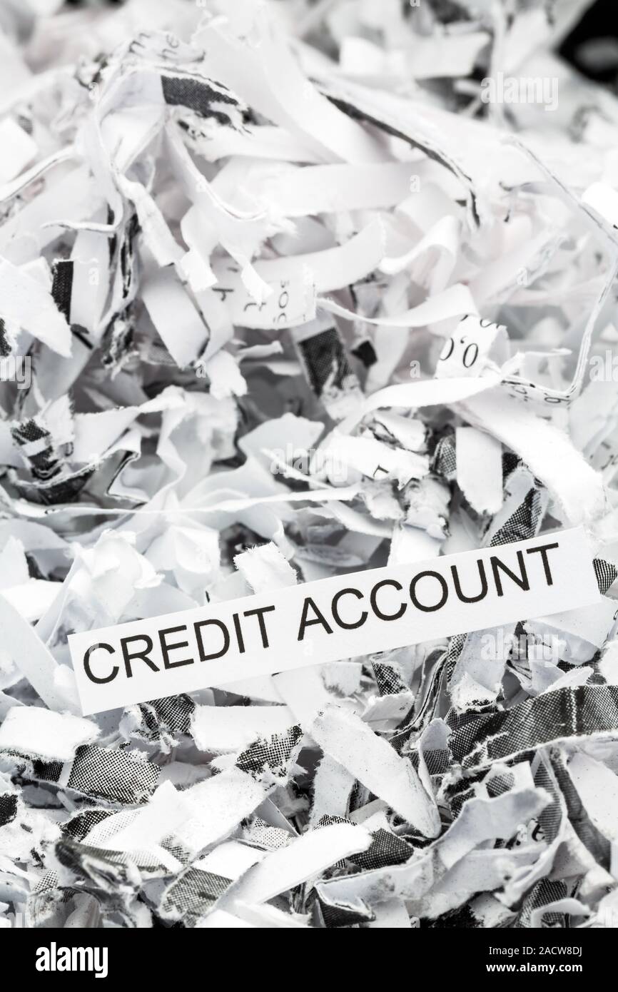 Paper shred Credit Account Stock Photo