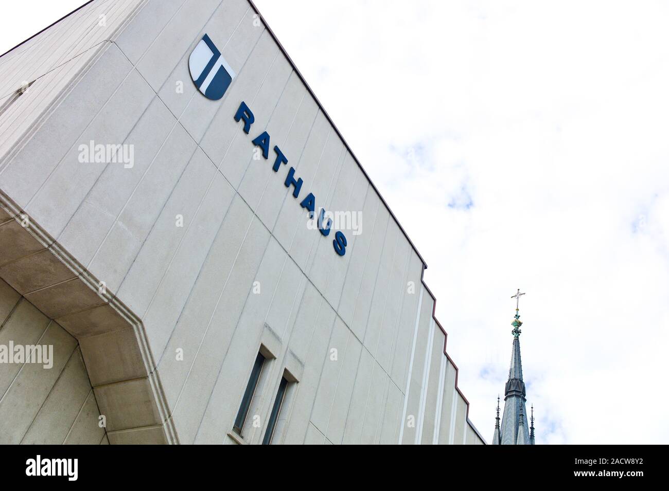 Modern town hall, concrete facade Stock Photo Alamy