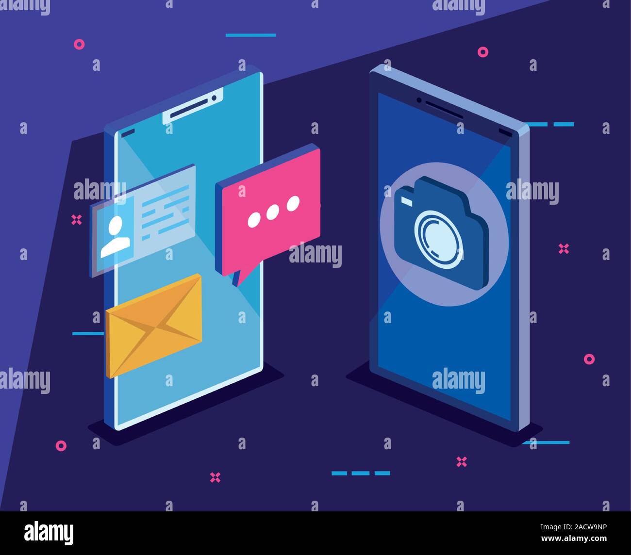 Isometric digital smartphones vector design Stock Vector Image & Art ...